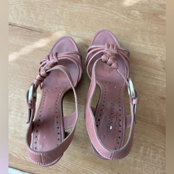 Yves Saint Laurent Vintage Merida 90 Women Strap Heel Sandals Pink - Picture 7 of 11
